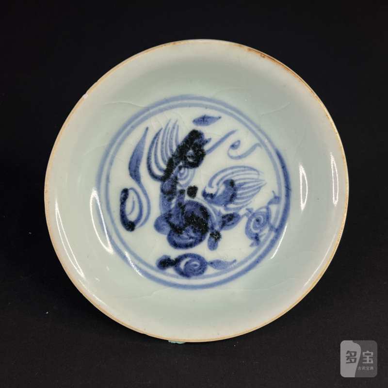 明早期 青花瑞兽纹小盘